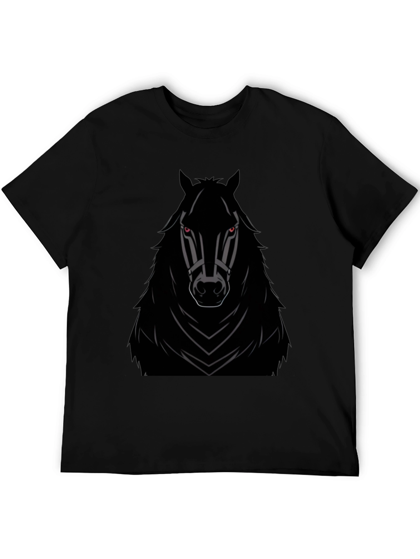 Camiseta Negra con Diseño de Caballo Imponente