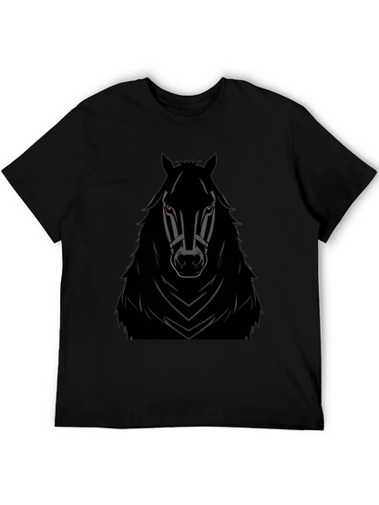 Camiseta Negra con Diseño de Caballo Imponente