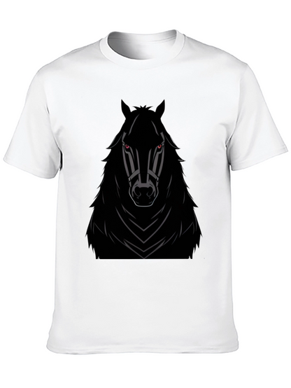 Camiseta Negra con Diseño de Caballo Imponente