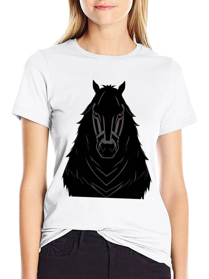 Camiseta Negra con Diseño de Caballo Imponente