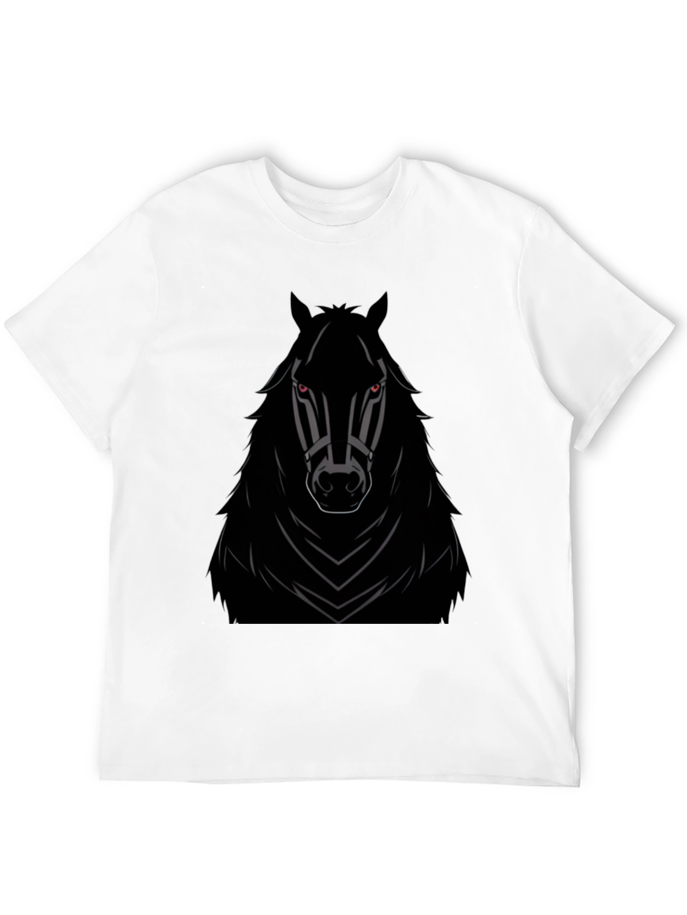 Camiseta Negra con Diseño de Caballo Imponente