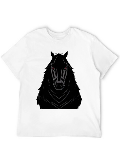 Camiseta Negra con Diseño de Caballo Imponente