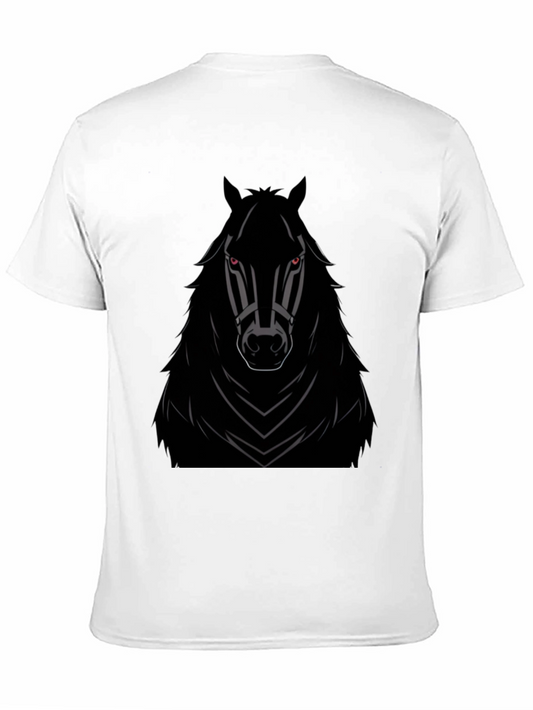 Camiseta Negra con Diseño de Caballo Imponente