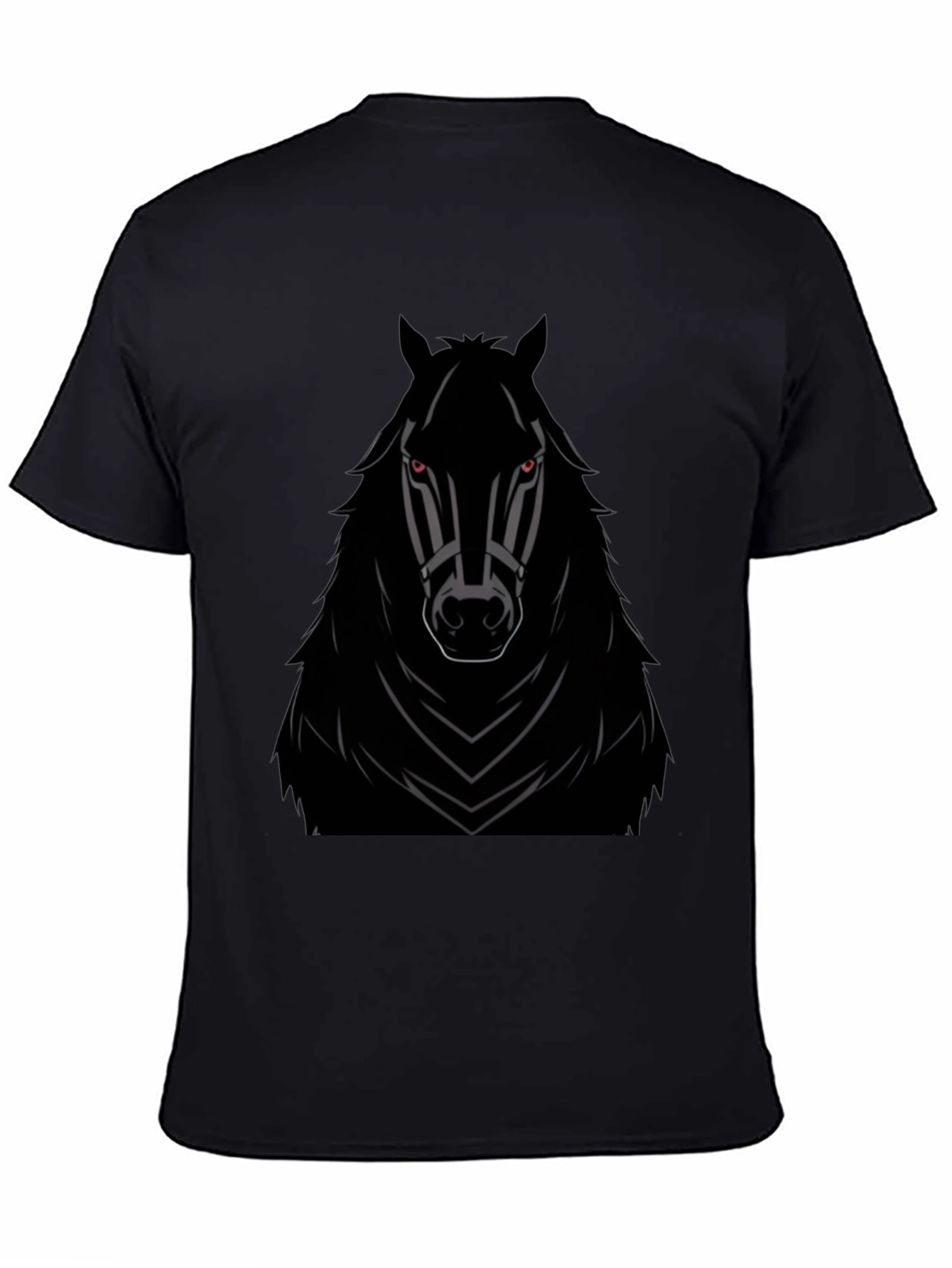 Camiseta Negra con Diseño de Caballo Imponente