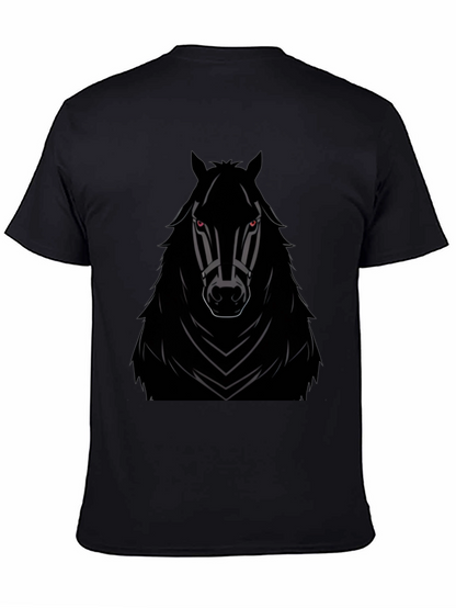 Camiseta Negra con Diseño de Caballo Imponente