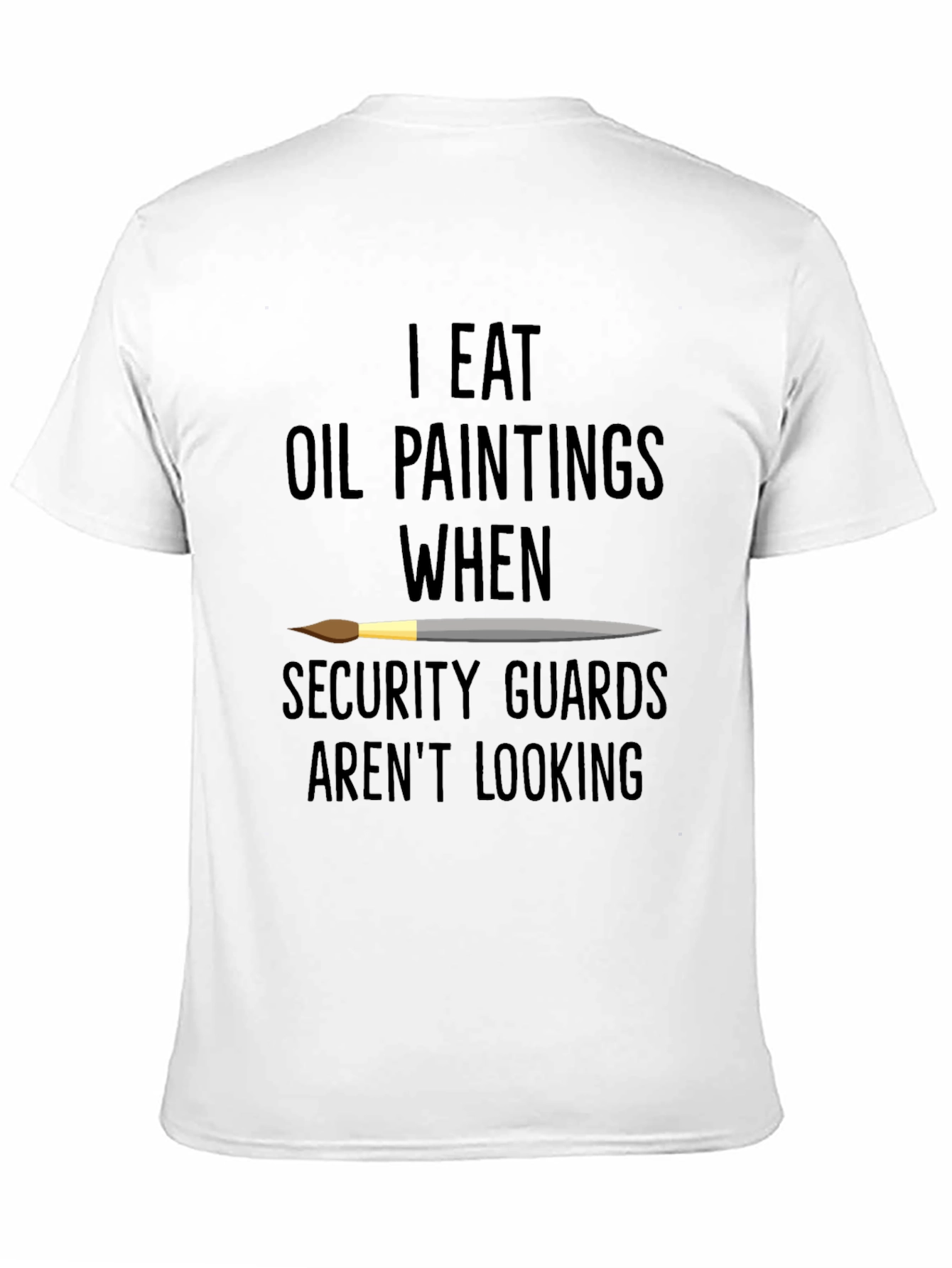 Camiseta Negra con Diseño de Pintor Come Óleo