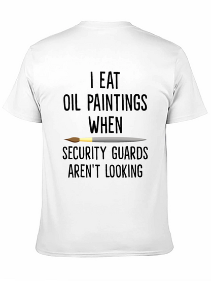 Camiseta Negra con Diseño de Pintor Come Óleo
