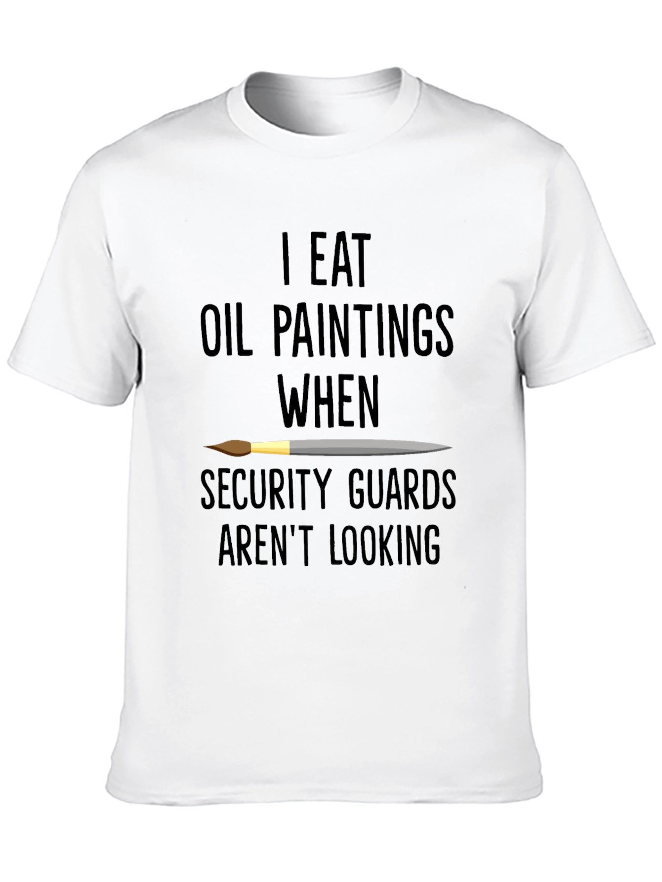 Camiseta Negra con Diseño de Pintor Come Óleo