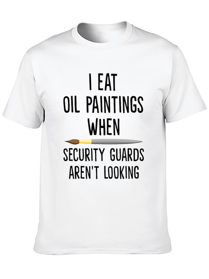 Camiseta Negra con Diseño de Pintor Come Óleo