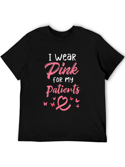 Camiseta Negra I Wear Pink For My Patients