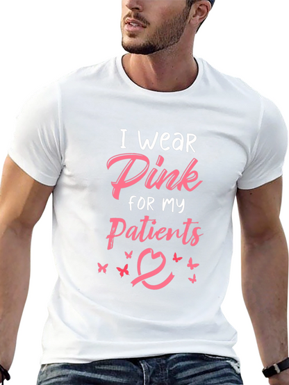 Camiseta Negra I Wear Pink For My Patients