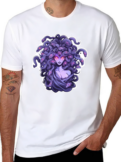 Camiseta Negra con Diseño de Medusa Mitológica
