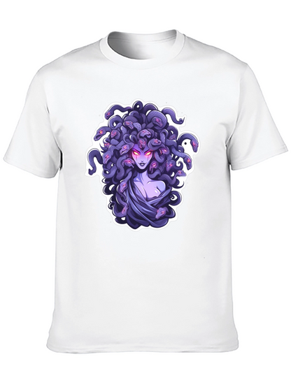 Camiseta Negra con Diseño de Medusa Mitológica