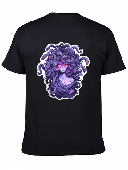 Camiseta Negra con Diseño de Medusa Mitológica