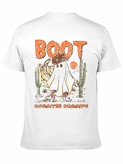 Camiseta negra fantasma vaquero Halloween Boot Scootin Spooky