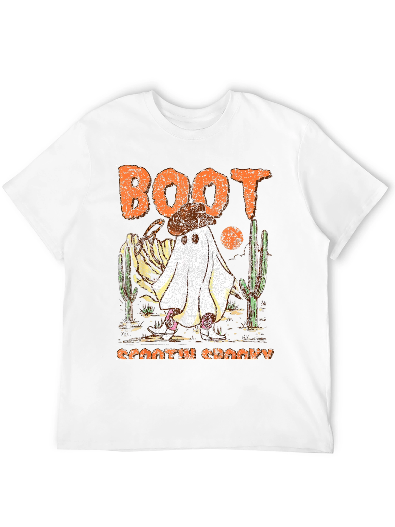 Camiseta negra fantasma vaquero Halloween Boot Scootin Spooky