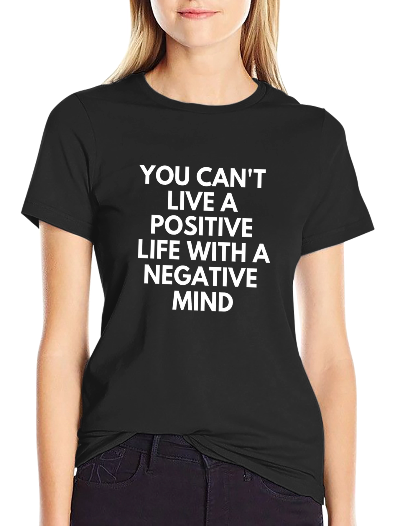 Camiseta Negra con Mensaje Motivacional