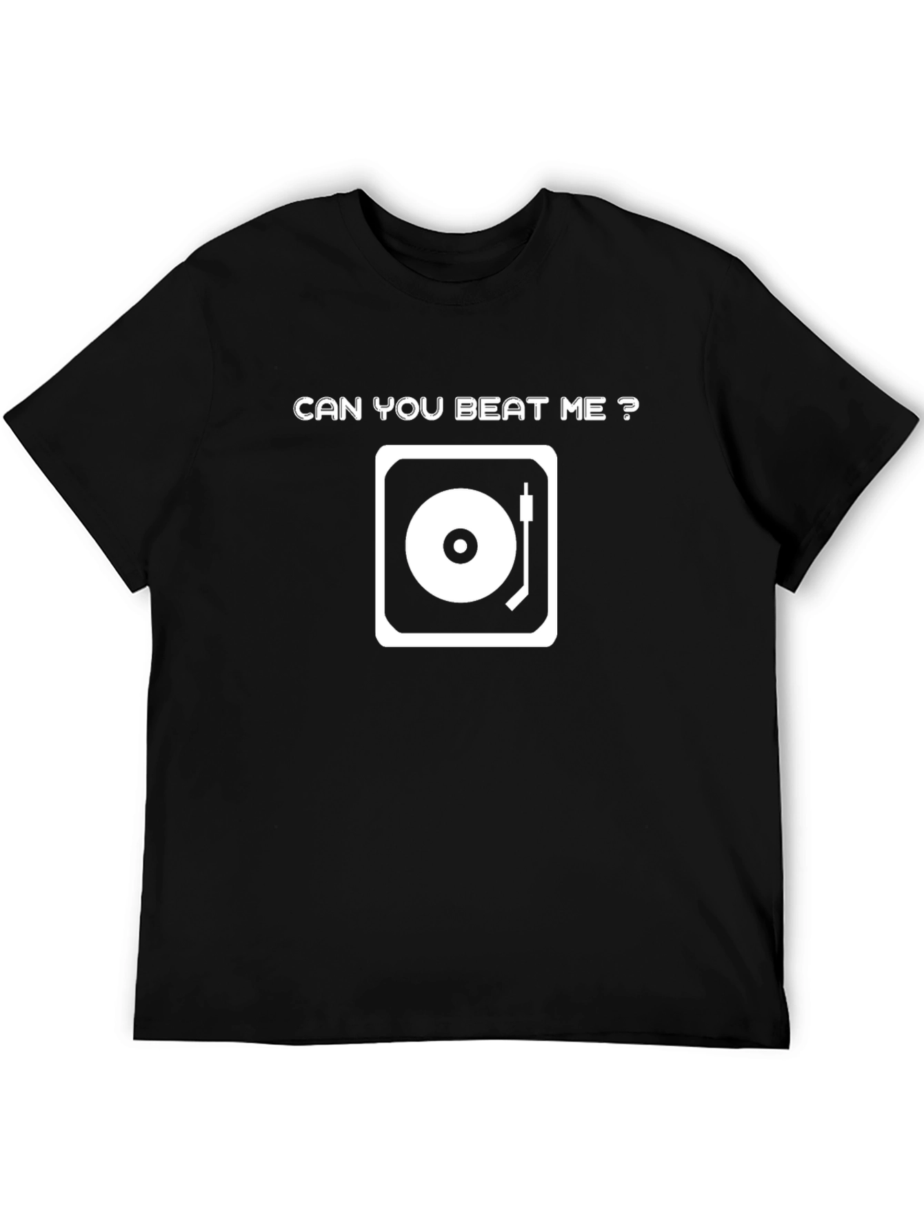 Camiseta Negra Can You Beat Me? para DJ