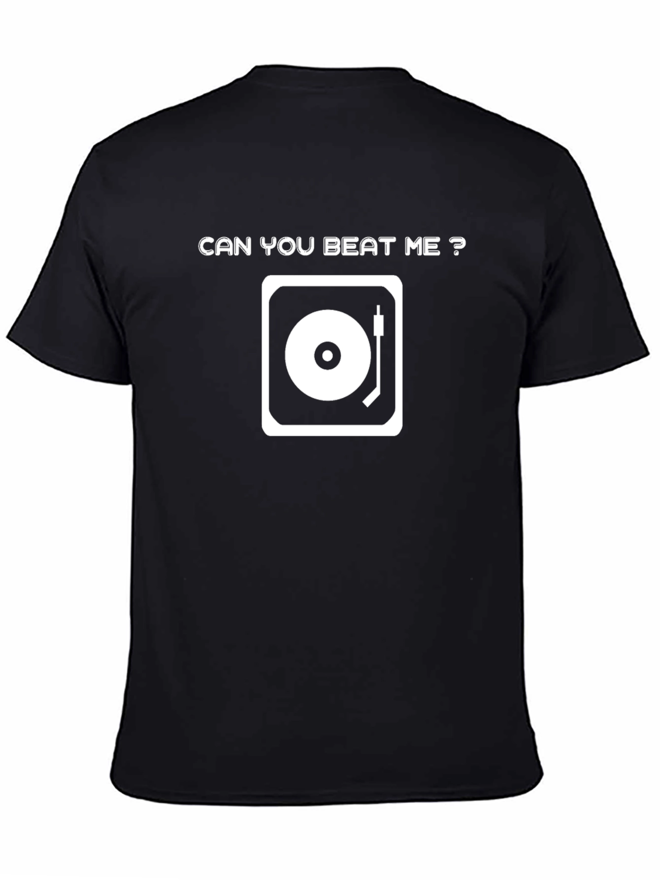 Camiseta Negra Can You Beat Me? para DJ