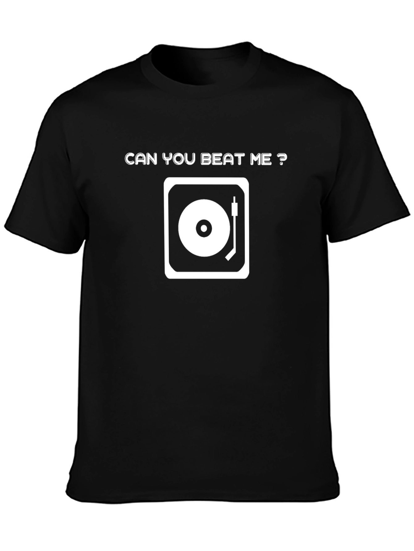 Camiseta Negra Can You Beat Me? para DJ