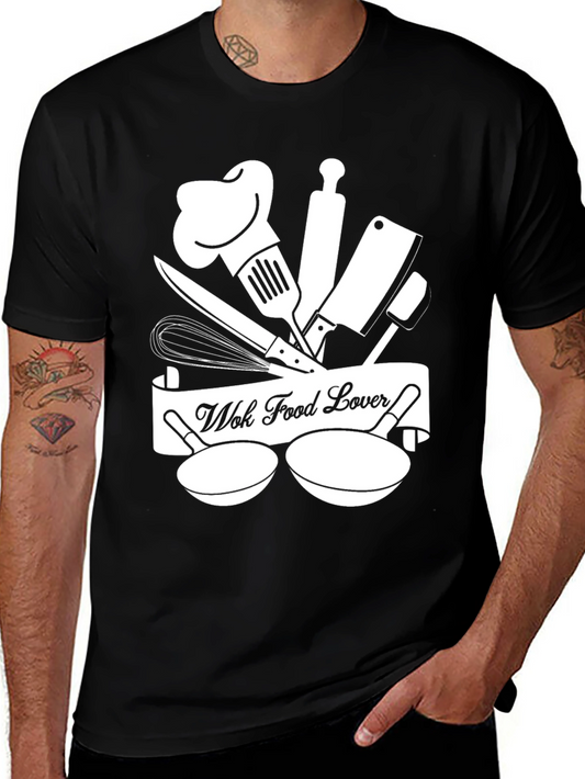 Camiseta Negra Wok Food Lover para Amantes de la Cocina