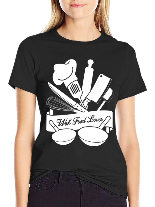 Camiseta Negra Wok Food Lover para Amantes de la Cocina