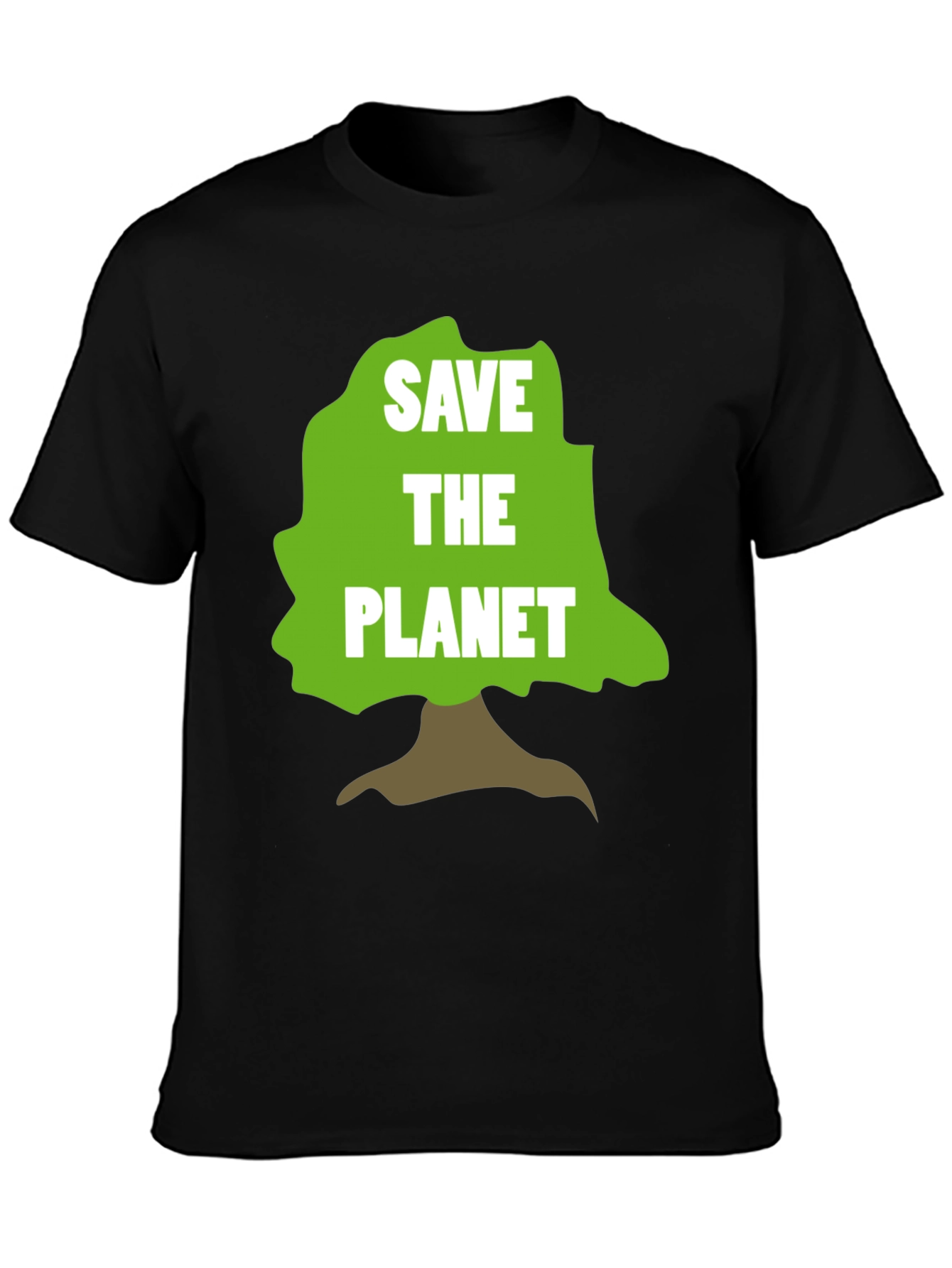 Camiseta Negra Salva el Planeta con Diseño de Árbol