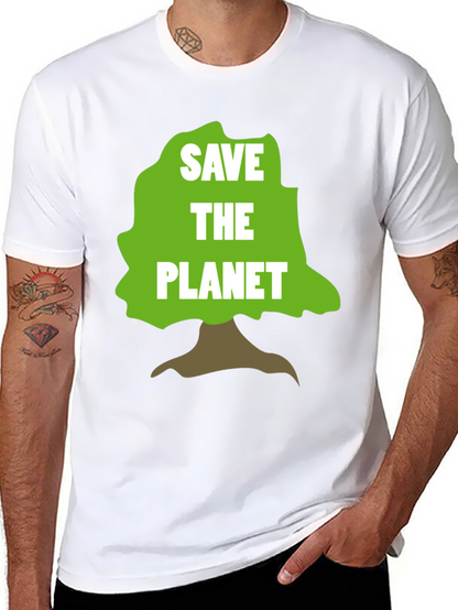 Camiseta Negra Salva el Planeta con Diseño de Árbol