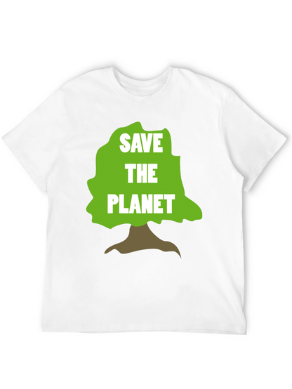 Camiseta Negra Salva el Planeta con Diseño de Árbol