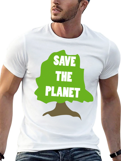 Camiseta Negra Salva el Planeta con Diseño de Árbol