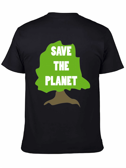 Camiseta Negra Salva el Planeta con Diseño de Árbol