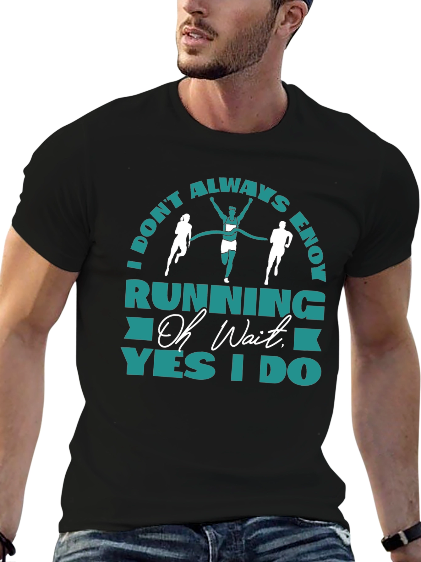 Camiseta Negra Running: Oh Wait Yes I Do