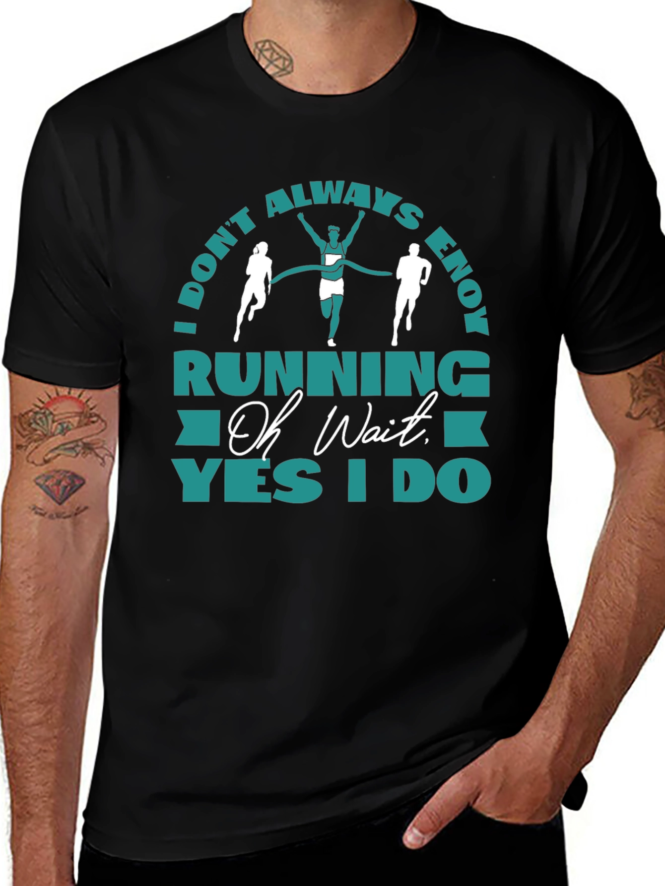 Camiseta Negra Running: Oh Wait Yes I Do