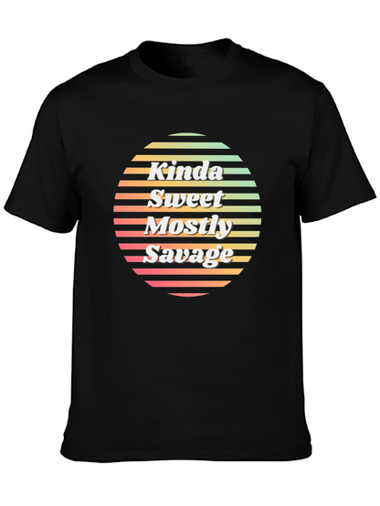 Camiseta Negra Kinda Sweet Mostly Savage