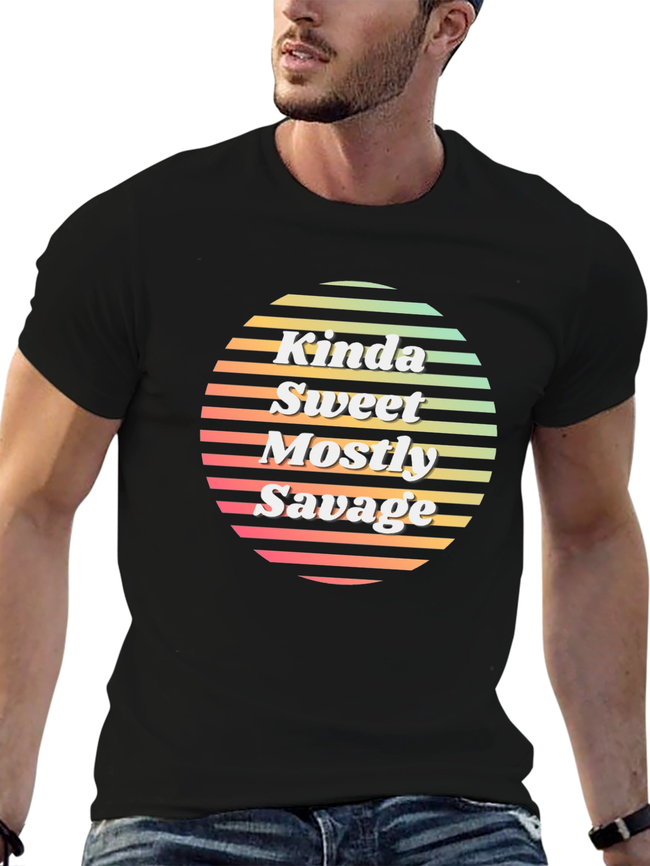 Camiseta Negra Kinda Sweet Mostly Savage