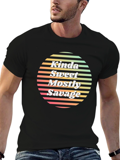 Camiseta Negra Kinda Sweet Mostly Savage
