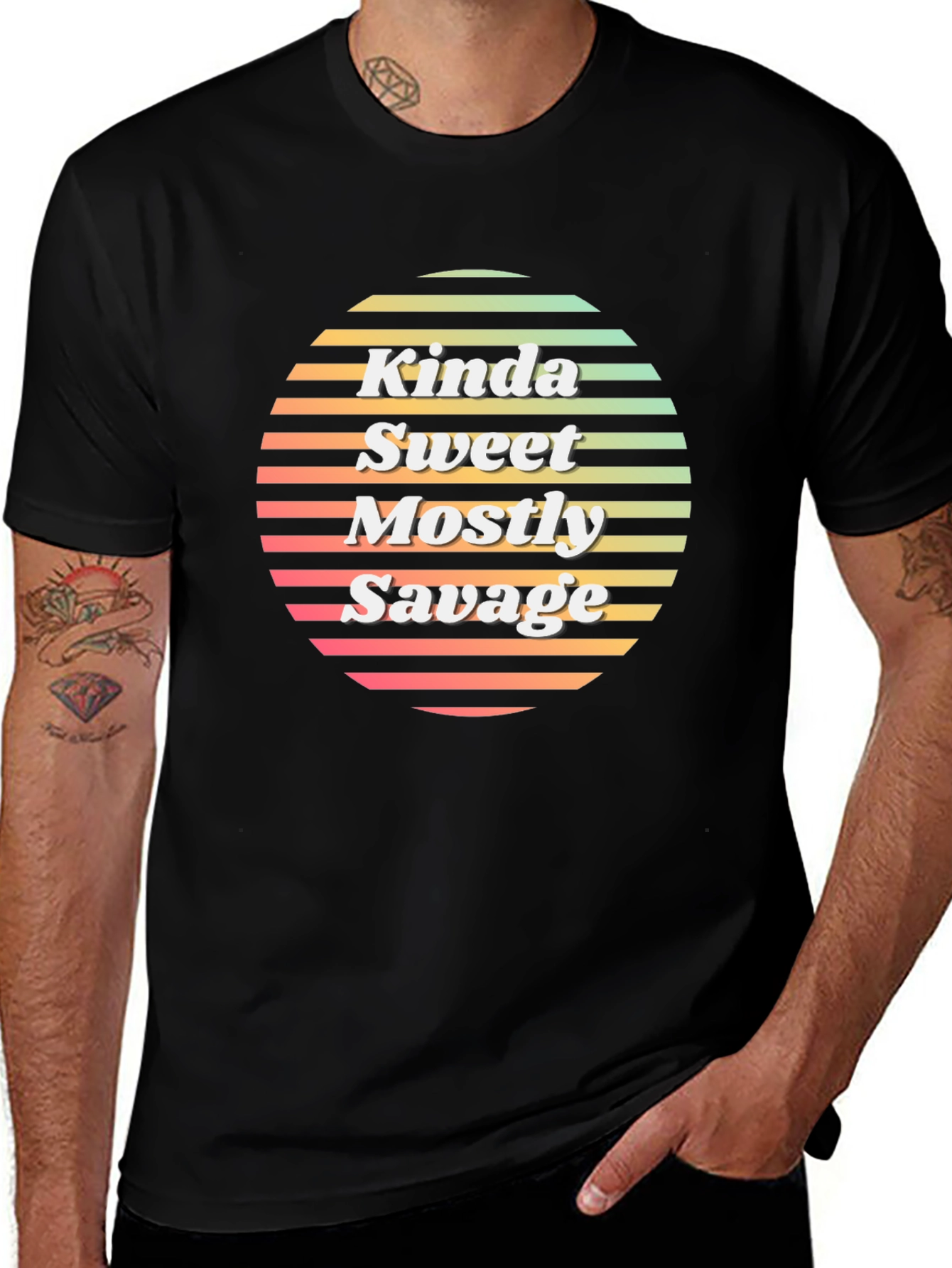 Camiseta Negra Kinda Sweet Mostly Savage