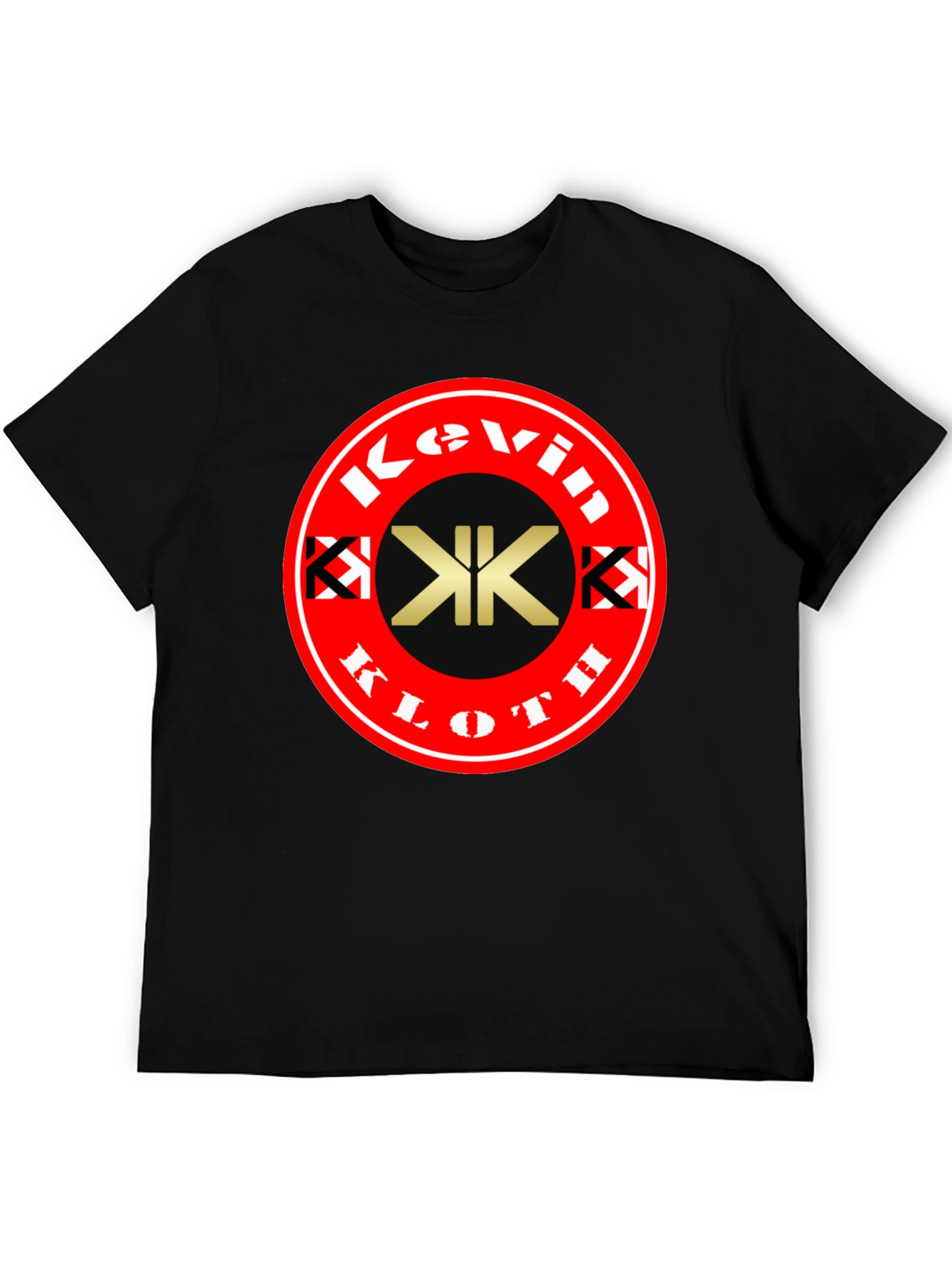 Camiseta Negra con Logo Kevin Kloth Rojo