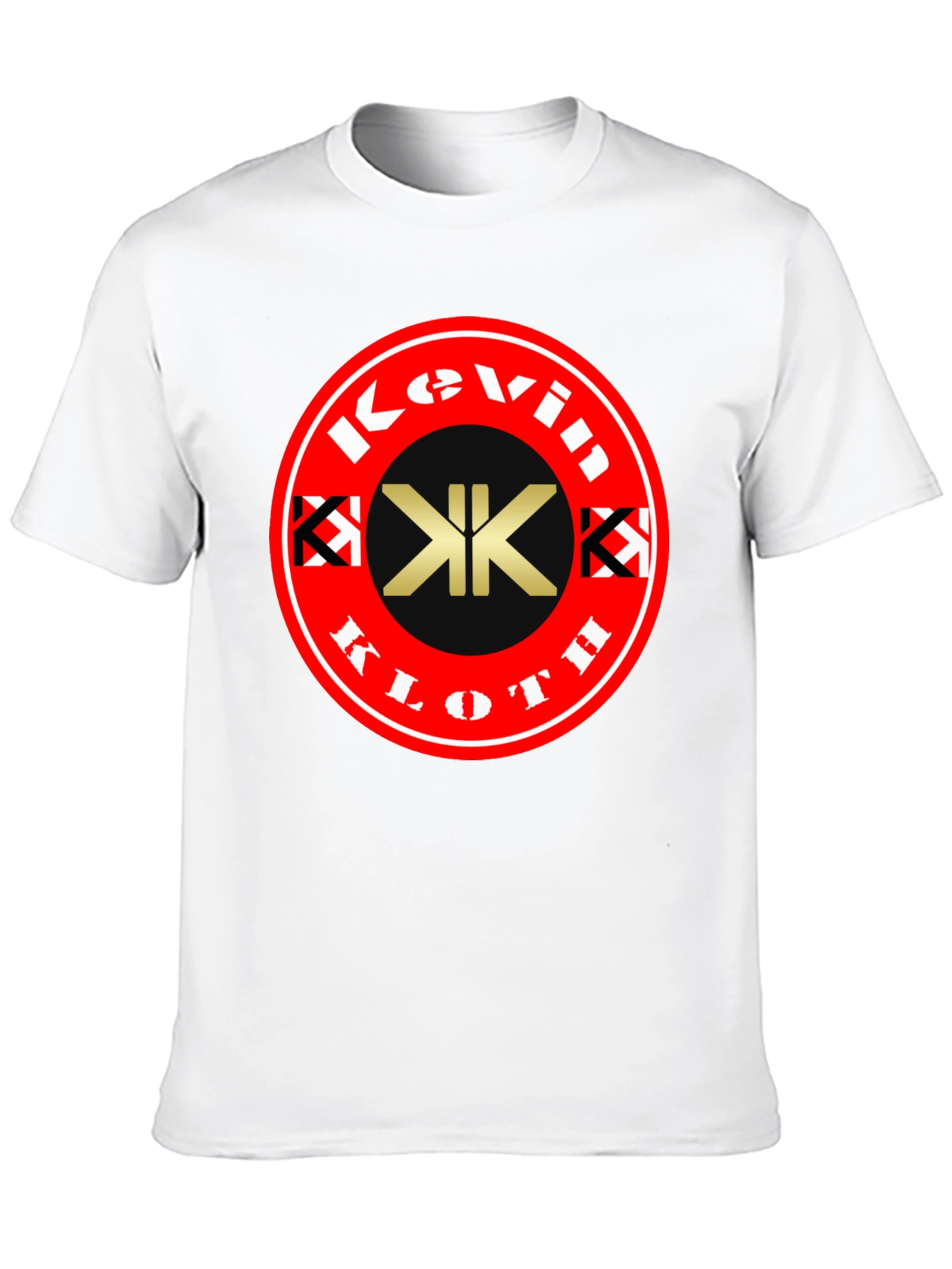 Camiseta Negra con Logo Kevin Kloth Rojo