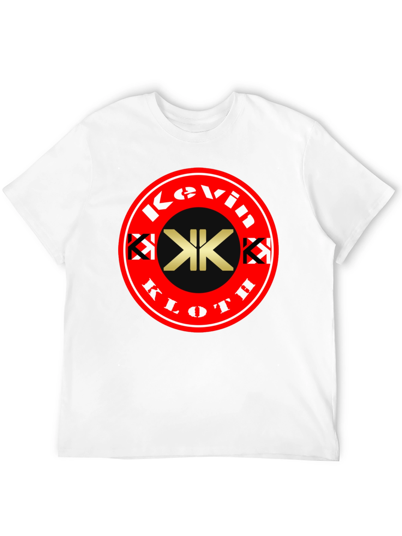 Camiseta Negra con Logo Kevin Kloth Rojo