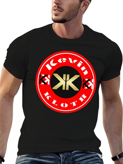 Camiseta Negra con Logo Kevin Kloth Rojo
