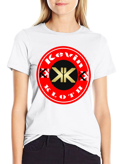 Camiseta Negra con Logo Kevin Kloth Rojo
