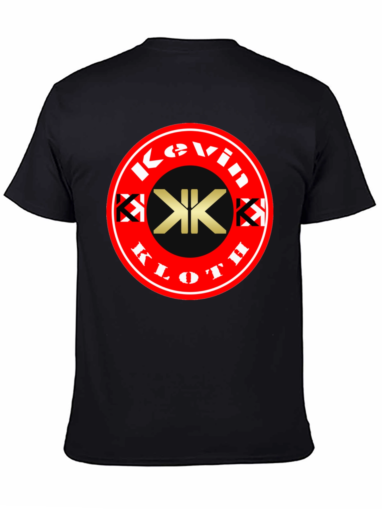 Camiseta Negra con Logo Kevin Kloth Rojo