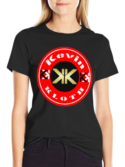Camiseta Negra con Logo Kevin Kloth Rojo