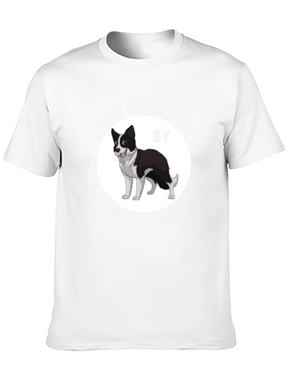 Camiseta Negra Fácilmente Distraído por Border Collie