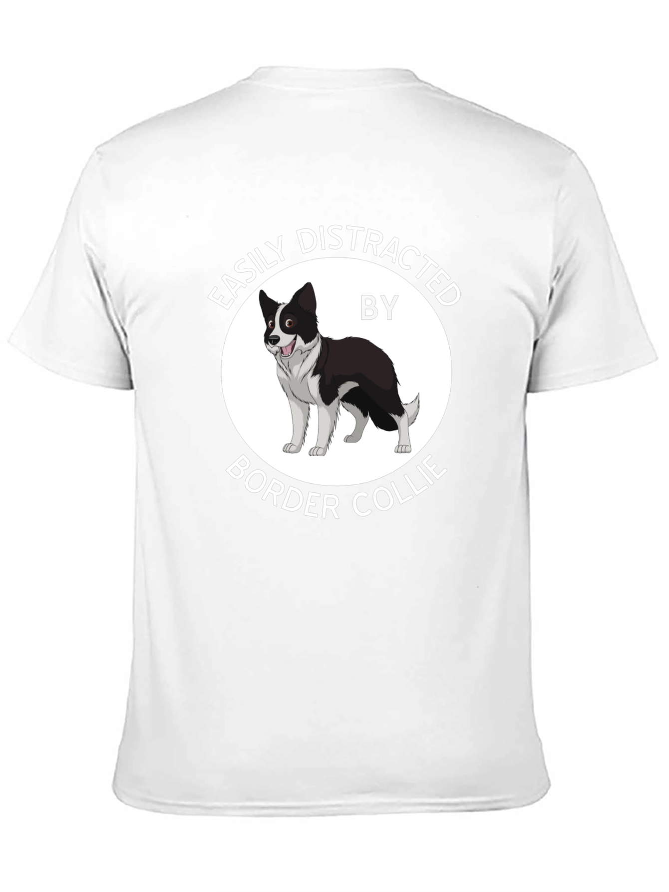 Camiseta Negra Fácilmente Distraído por Border Collie