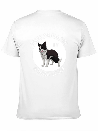 Camiseta Negra Fácilmente Distraído por Border Collie