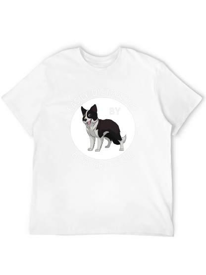 Camiseta Negra Fácilmente Distraído por Border Collie