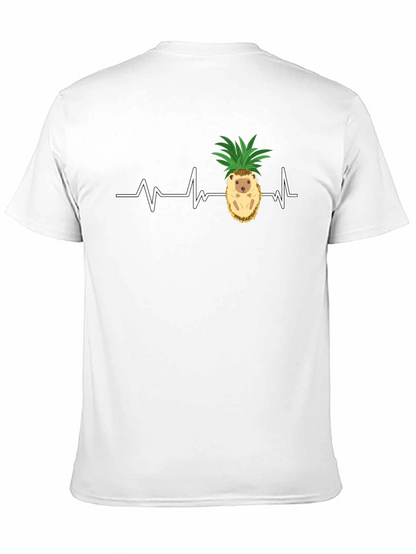 Camiseta Negra con Diseño de Erizo-Piña y Latido
