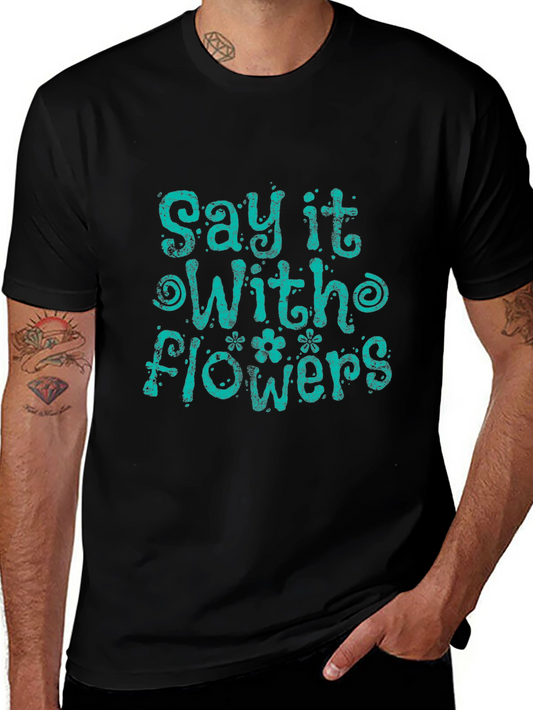 Camiseta Negra con Diseño Floral y Texto Inspirador